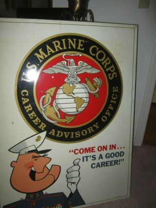 Vtg 1968 Us Marine Corps Recruiting Poster Sign Vietnam War Usmc Metal