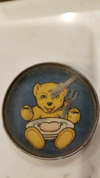 Antique D.  R.  G.  M.  Dexterity Toy Puzzle Game Mirror,  Germany Teddy Bear