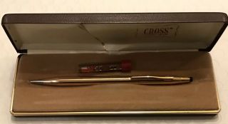 Vintage Cross Executive 14k Gold Filled Pencil With Case And Erasers