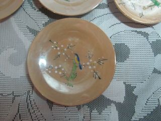 Lusterware Child ' s Porcelain Dishes,  Partial Set (12),  Bird Vintage Japan 2