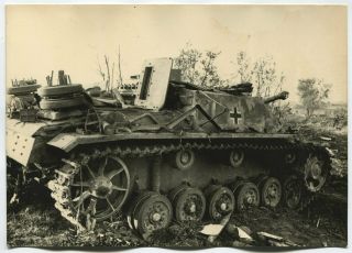 Wwii Large Size Press Photo: Abandoned German Stug Iii Self - Propelled Gun
