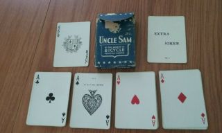World War Ii U.  S.  Army /military Deck Of Uncle Sam Playing Cards -