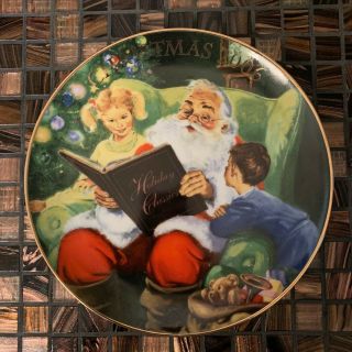 Avon 2006 Collectible Christmas Plate " Storytime With Santa " By Hal Frenck