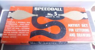 Vintage Speedball No.  5 Artist Pen Set For Lettering And Drawing 3065