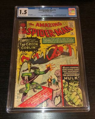 Spiderman 14 (1st Green Goblin) Cgc 1.  5 Off White To White Pages.  99
