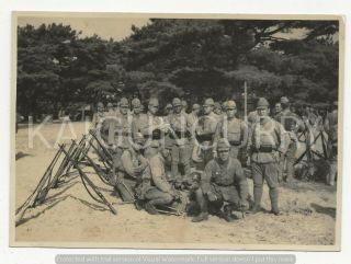 Wwii Japanese Photo: Army Soldiers With Rifles