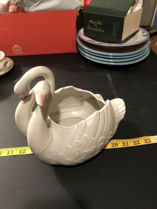 Vintage 1983 Fitz And Floyd - Large Double Swan Planter 10”x8”