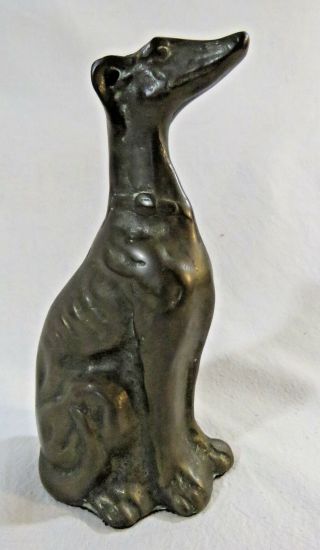 Greyhound/whippet Dog Statue Figurine Sitting Proudly 6¾ " Brass Solid Cast