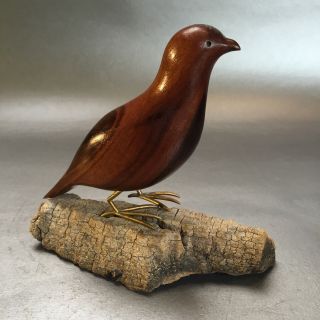 Vintage 1978 Stackhouse Signed Mid Century Wooden Bird Figure Figurine Wood