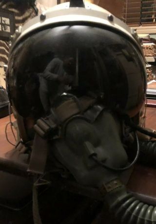 Vintage Us Air Force P - 4a Pilots Flight Helmet With Oxygen Mask & Headphones