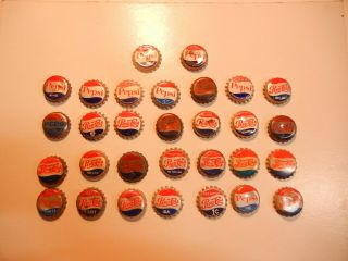 30 Vintage Pepsi Cola Bottle Caps (29) With Cork Backing - 1969 - Tax Cap - -