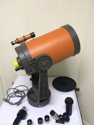 Vintage Celestron C8 Telescope Orange Tube - 8 Inch