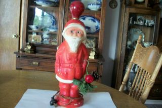 Vintage Paper Mache Santa Claus Lamp