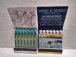 2 Diff.  Early Full Feature Matchbooks Roberts At The Beach & Tarantino 
