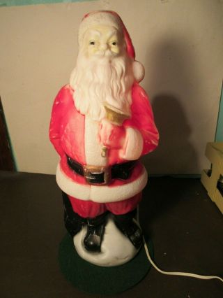 Vintage Empire Plastics Blow Mold Christmas Lighted Santa 20” Tall Indoor 1969