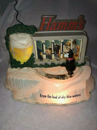 Vintage 1960s Hamms Beer Skating Bear Motion Billboard Flipper Sign,