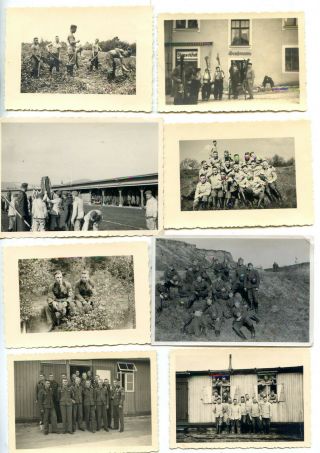 8 X Photo Ww2 German R.  A.  D.  Men Troops Wwii 089