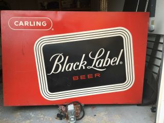 Large Vintage Carling Black Label Beer Embossed Metal Sign 70 " X46 " Baltimore,  Md