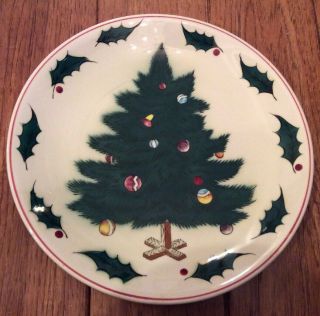 Unique Vintage Lefton Christmas Tree Ornaments Holly 9”plate Hand Decorated 2886