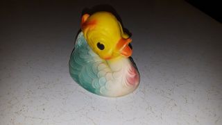 Cute Vintage Rubber Ducky Squeaky Squeeze Toy Bath Duck Sun Rubber Co.  1956