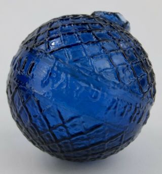 Bogardus Deep Blue Glass Target Ball Chocolate Swirls Annie Oakley Shooting