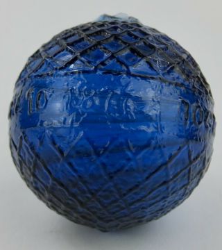 Bogardus Deep Blue Glass Target Ball Chocolate Swirls Annie Oakley Shooting 2