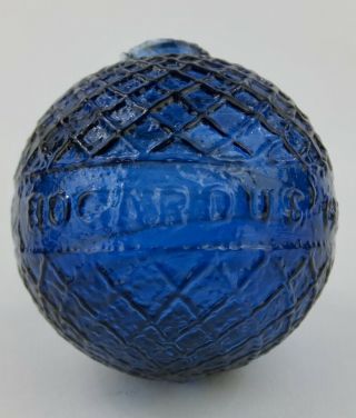 Bogardus Deep Blue Glass Target Ball Chocolate Swirls Annie Oakley Shooting 3