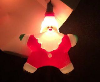 Santa Star Blow Mold Christmas String Lights Set Of 10