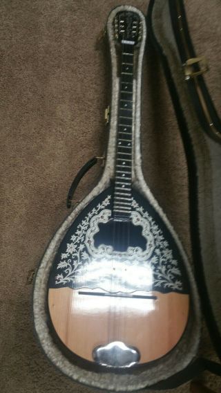 Vintage Bouzouki With Hard Case,  Inlay And Set Of strings 3