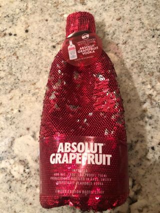 Absolut Grapefruit Vodka Limited Edition Bottle Cover 750ml Hot Pink Sequins