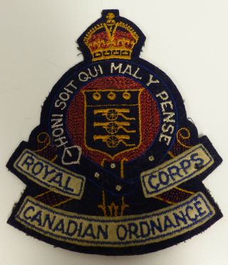 1939 - 45 Ww2 Canada Royal Corps Canadian Ordonance Patch