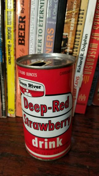 Green River Deep Red Strawberry 12oz Juice Top Pull Ring Soda Can