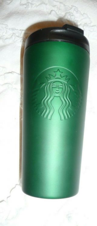 2015 Starbucks Coffee Metal Travel Tumbler Mug Green Mermaid