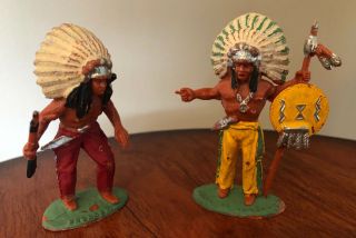 Two Figures.  Toy Indians Vintage 1960 