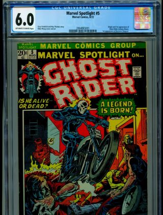 1972 Marvel Spotlight 5 1st Appearance Ghost Rider Cgc 6.  0 Looks Way Better