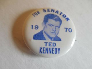 Massachusetts Ted Kennedy Senator Campaign Pin Back Button 1970 Local Senate