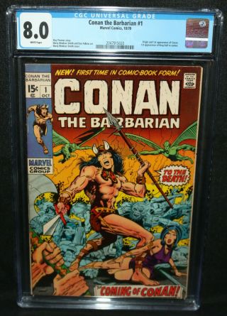 Conan The Barbarian 1 - Origin & 1st App Of Conan - Cgc Grade 8.  0 - 1970