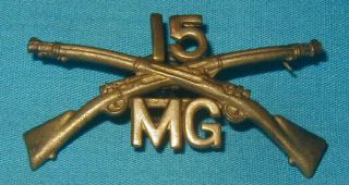 Pre War U.  S.  Army 15th Infantry Collar Pin Screwback Mg - 3rd Division