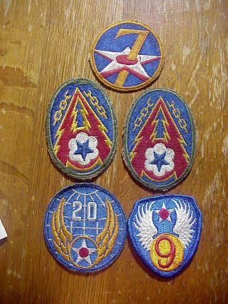 5 Wwii Us Army Air Corps Patches