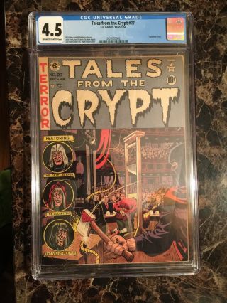 Tales From The Crypt 27 Cgc 4.  5 Wally Wood Pre - Code Horror Guillotine Cover Pch