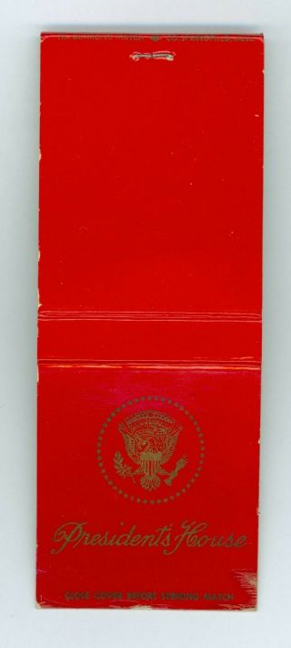 Vintage 1961 - 63 President John F Kennedy White House Matchbook Red