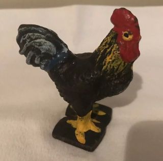Vintage Folk Art Cast Iron Rooster Figurine - Cast Iron Rooster - Rare