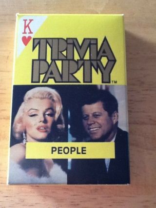 Vintage Trivia Party People Playing Cards Poker Marilyn Monroe Jfk Arrco Game