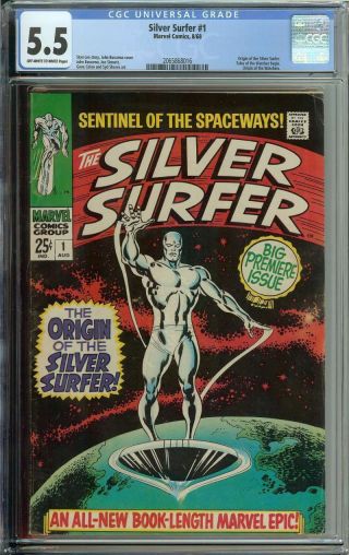 Silver Surfer 1 Cgc 5.  5 Origin Watchers 1968