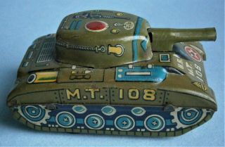 Toy Tank " M.  T.  108 " Made In Japan,  C.  1950 