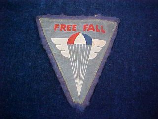 Orig Vintage Cloth Patch " Fall " Parachute