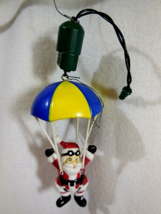 Parachuting Santa Christmas Ornament With Rotating Motor - Noma Ornamotion