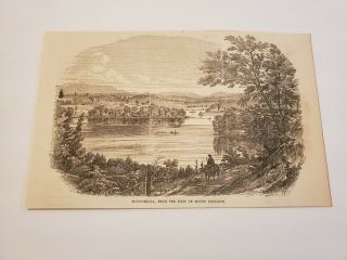 Ticonderoga From The Foot Of Mount Defiance York C.  1854 Engraving (g5)