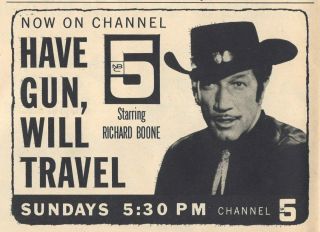 1963 Nbc Tv Western Ad Richard Boone Have Gun,  Will Travel