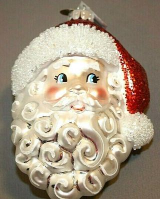 Celebration By Radko Santa Claus Head Christmas Ornament With Tag